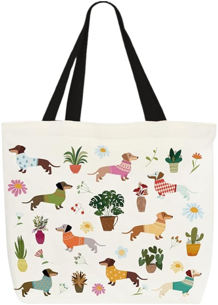 Omgoods - Herbruikbare Jute Tote Tas voor Dackel Liefhebbers