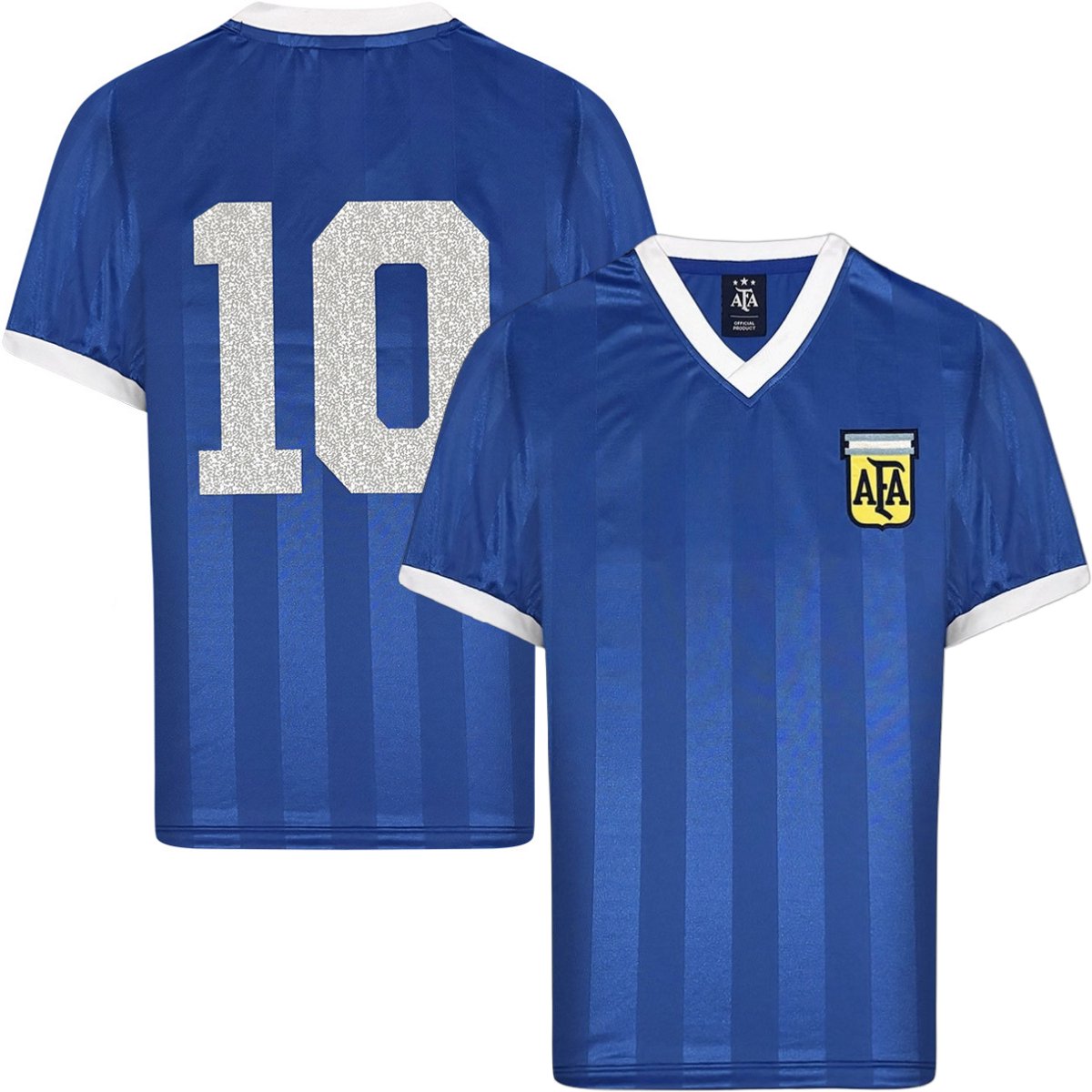 Score Draw - Argentinië Retro Uitshirt WK 1986 + 10 (Maradona) - L