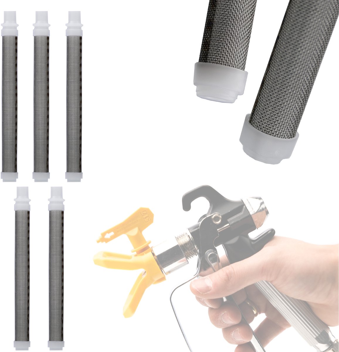 Rosfix Vingerfilter Spuitmond - 60 Mesh - Ø9 Mm - 96,8 Mm Lengte - Metaal/Kunststof