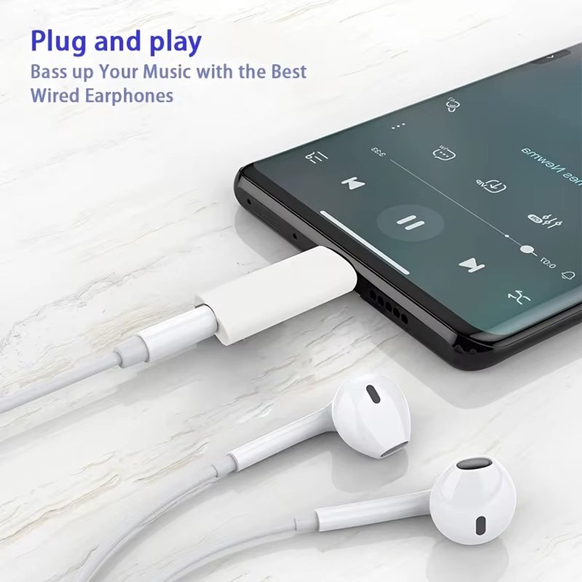 Fyfanie- Type-C naar 3,5 mm jack -USB-C naar 3,5 mm- audio adapter- koptelefoon converter stekker voor smartphone, tablet en gameconsole - wit