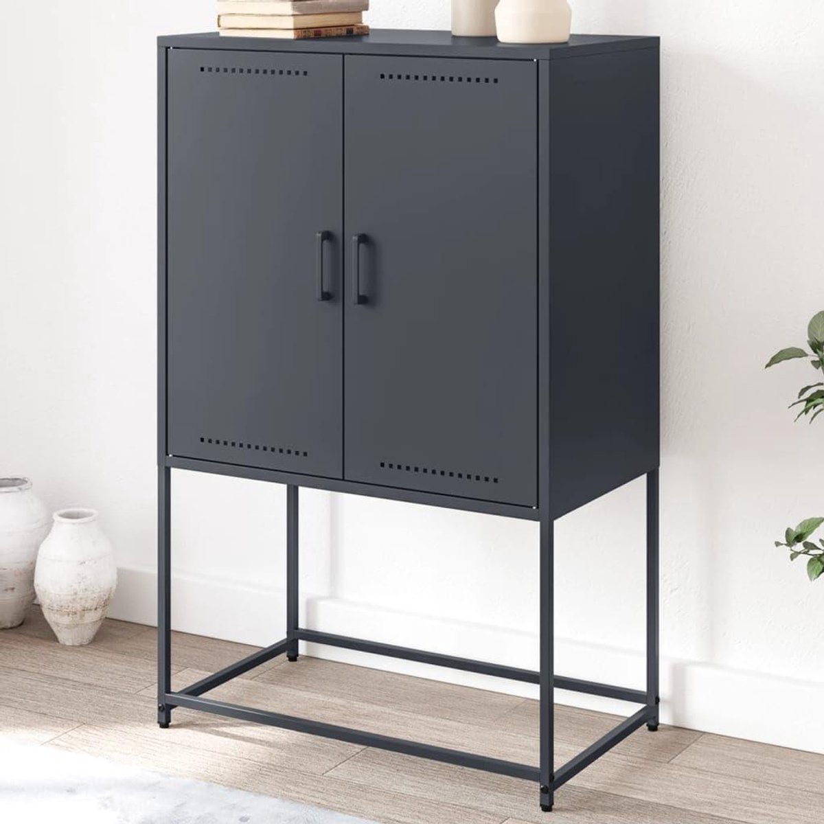 Tv-meubel - Tv-kast Woonkamer - Opbergen Media - Industriële Stijl - 68 x 39 x 605 cm - Zwart