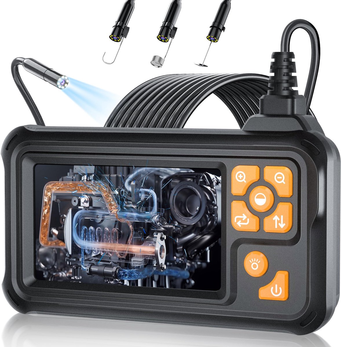 Namajunas - Endoscoop - Inspectiecamera - Inspectiegereedschap - 1080P HD - 4.3 inch LCD scherm - IP67 Waterdicht - LED Verlichting - 8 mm kop - 10M kabel - 8 LED Verlichting - flexibele HD