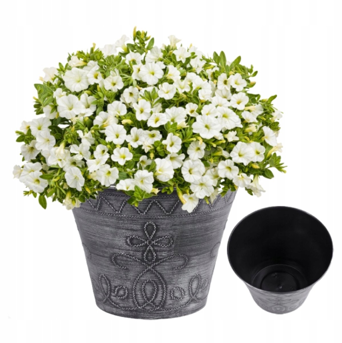 Metalen Bloempot voor Buiten - 19 x 24,5 cm - Zilverkleurig