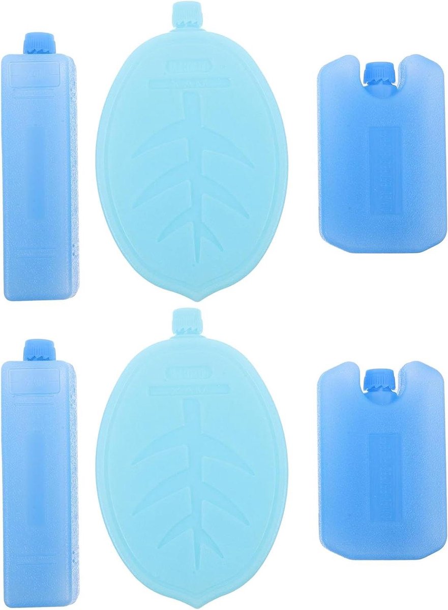 Koelelementen Set - Vriesblokken Herbruikbaar - Voedsel Koel Houden - Compact Ontwerp - 6 Stuks - Diverse Kleuren
