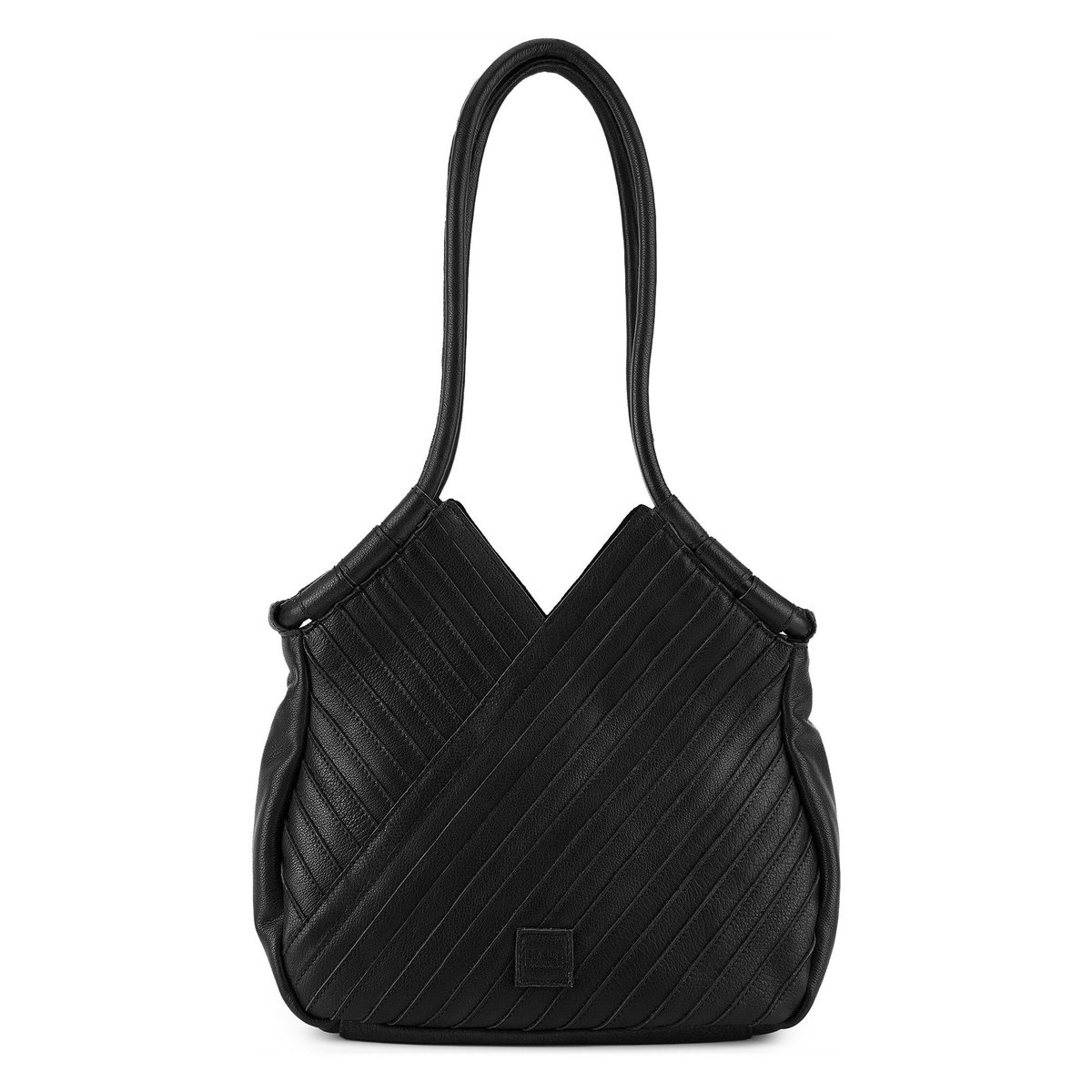 FREDsBRUDER Leren schoudertas Criss-Cross Hobo Bag Black zwart