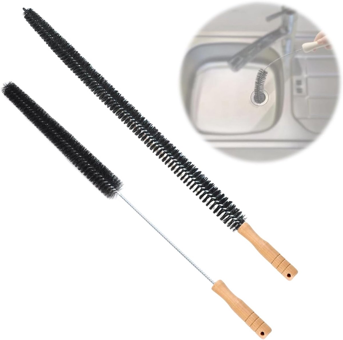 Radiatorborstels, 2 stuks, borstel voor het reinigen van vuil en voegen