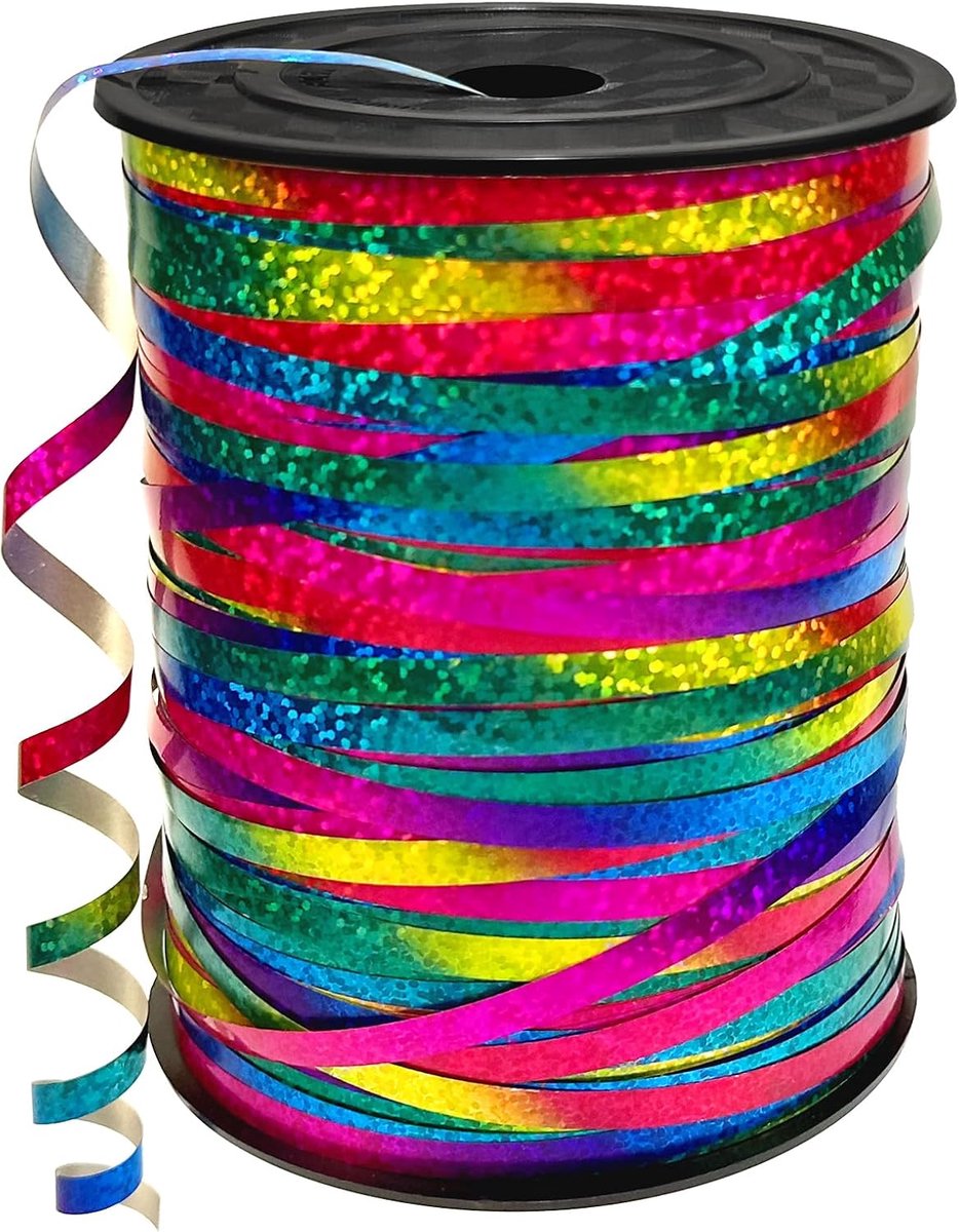 Cadeaulint - 5 mm x 450 meter kleurrijke linten voor kunsthandwerk kerstdecoraties - regenboogband voor ballonnen, verpakking van geschenken, bruiloften