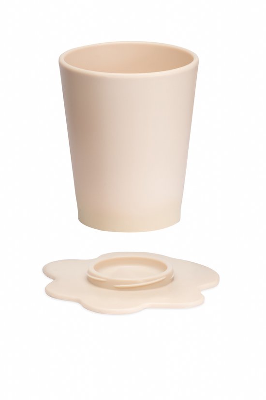 STEDDI - Open drinkbeker/oefenbeker voor Peuters en Kinderen - Valt niet om - Geen rietje of tuitje; essentieel voor een gezonde ontwikkeling van de mond - aanbevolen door logopedisten en pedagogen - Set van 2 - Beige - Inhoud 150ML — afbeelding 2