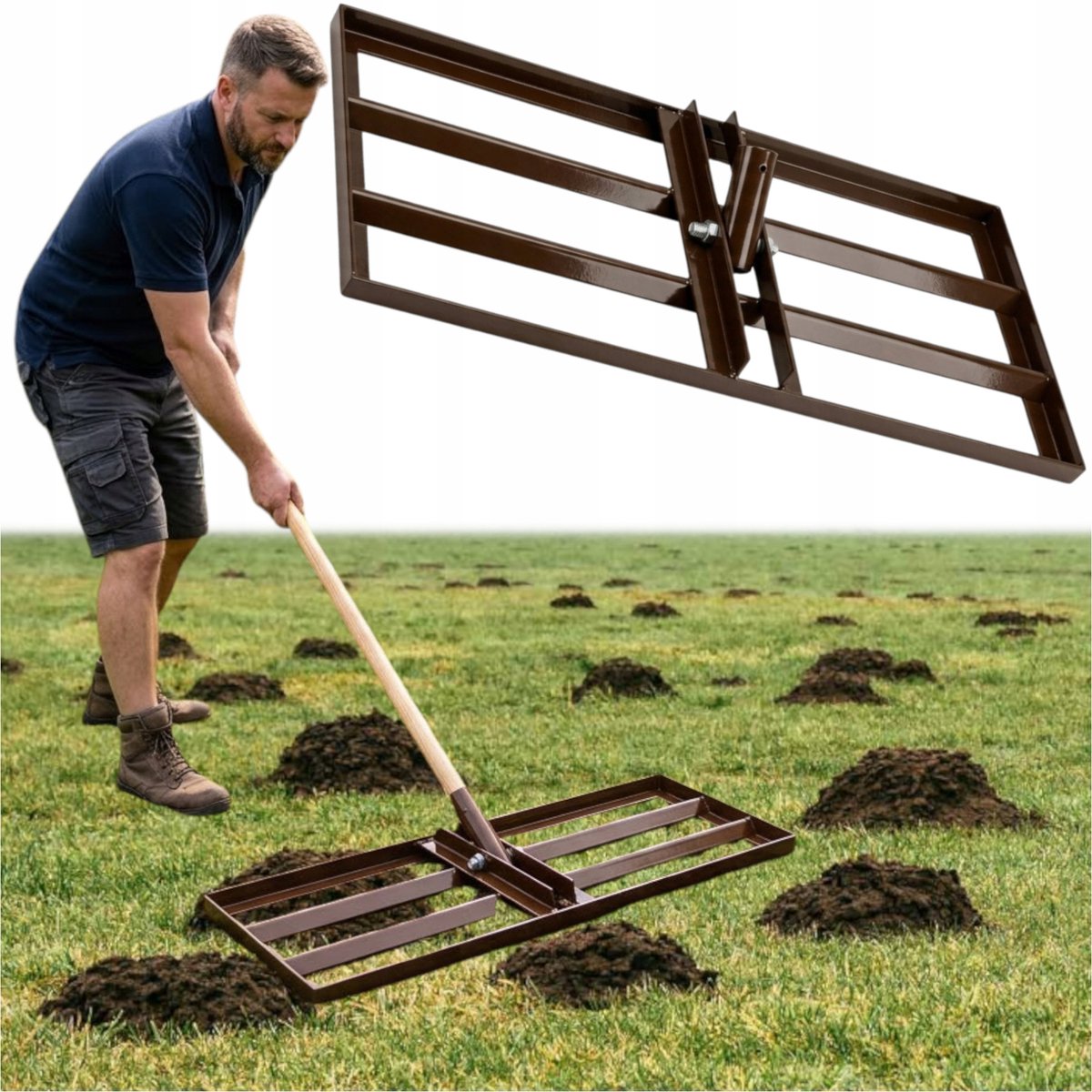 Merkloos Nivelleerhark voor Tuin en Grond Egaliseren