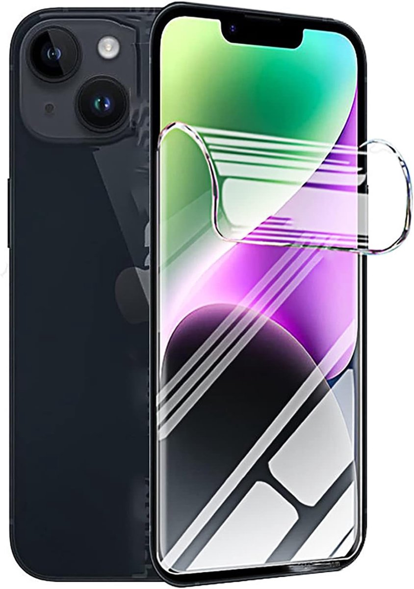 [2 stuks] Hydrogel displaybeschermfolie voor iPhone 14 / iPhone 13 / 13 Pro (6,1 inch), [HD] transparante beschermfolie van zacht TPU [geen gehard glas]