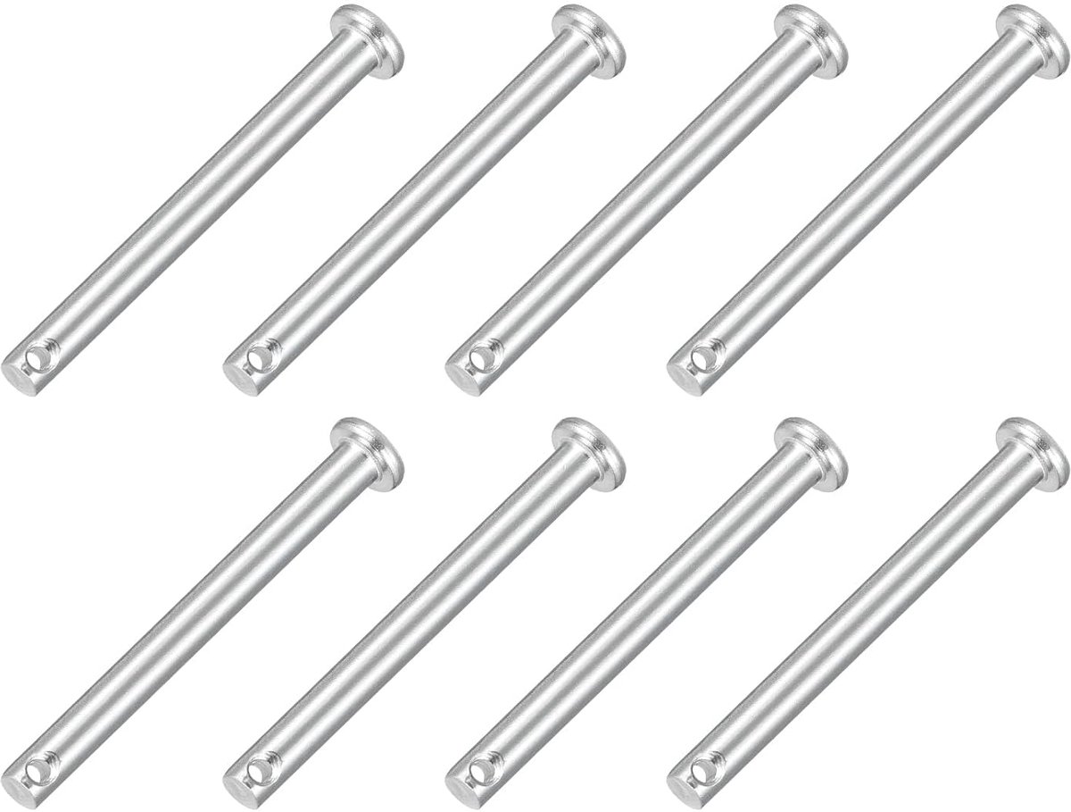 8 stuks 5/32" x 1-9/16" spelden met één gat, platte gatnaalden van roestvrij staal 304 voor aanhangerslot, mechanische reparaties, meubelinstallatie, uitrusting