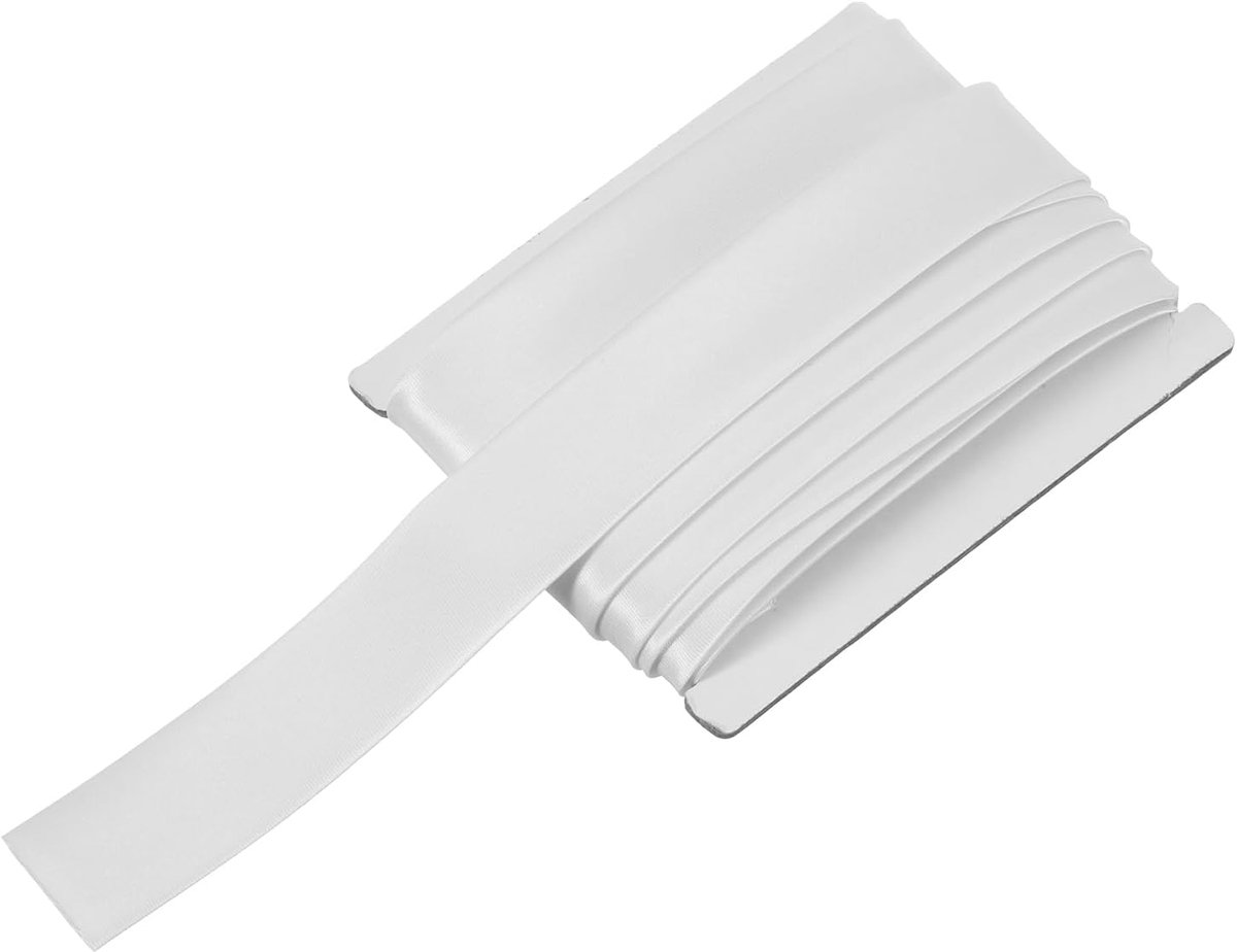 Double Fold Bias Tape om te naaien, 1 Inch x 6 Yards Satijn Pre-Fold Continuous Binding Tape voor Zomen Naaien Quilten DIY Ambachten, Wit
