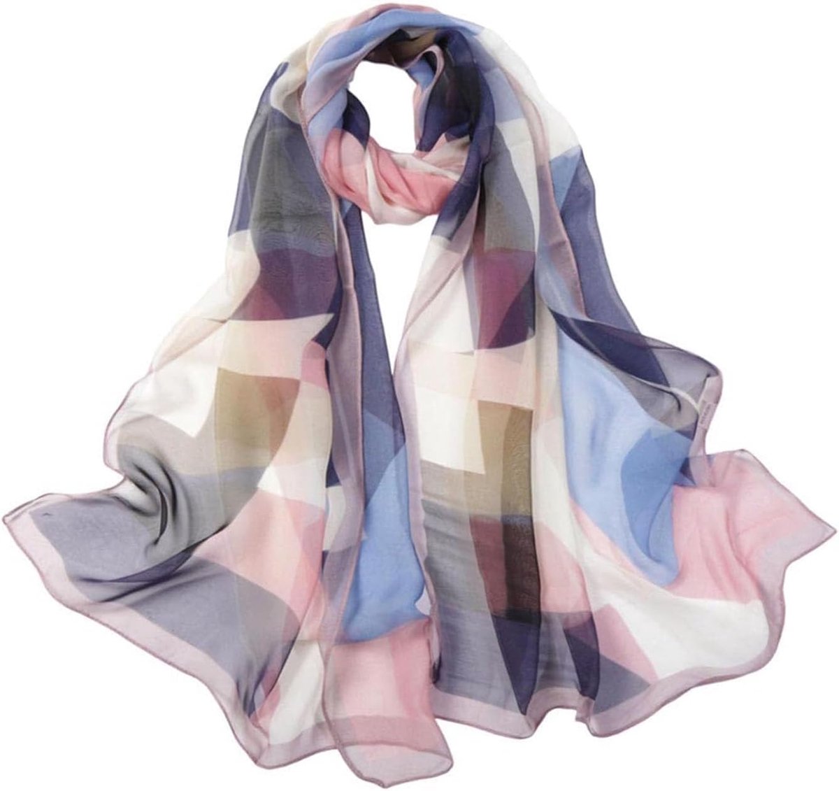 Sjaal Dames lichtgewicht bedrukte sjaal Zomerbloemensjaal Zonbeschermingssjaal Kleurrijke bloemensjaal Mode Hijab-halssjaal 160 x 50 cm Geschikt voor dames Strandfeest Bruiloft Diner