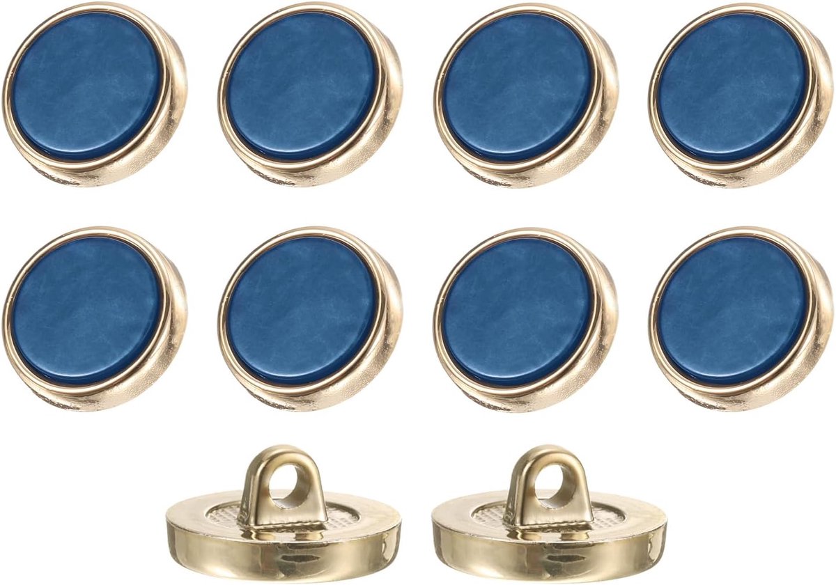 Knopen, 18 mm/0,7 inch, decoratieve knopen, vintage, van kunsthars, naai-accessoires voor jas, uniform, jas, donkerblauw