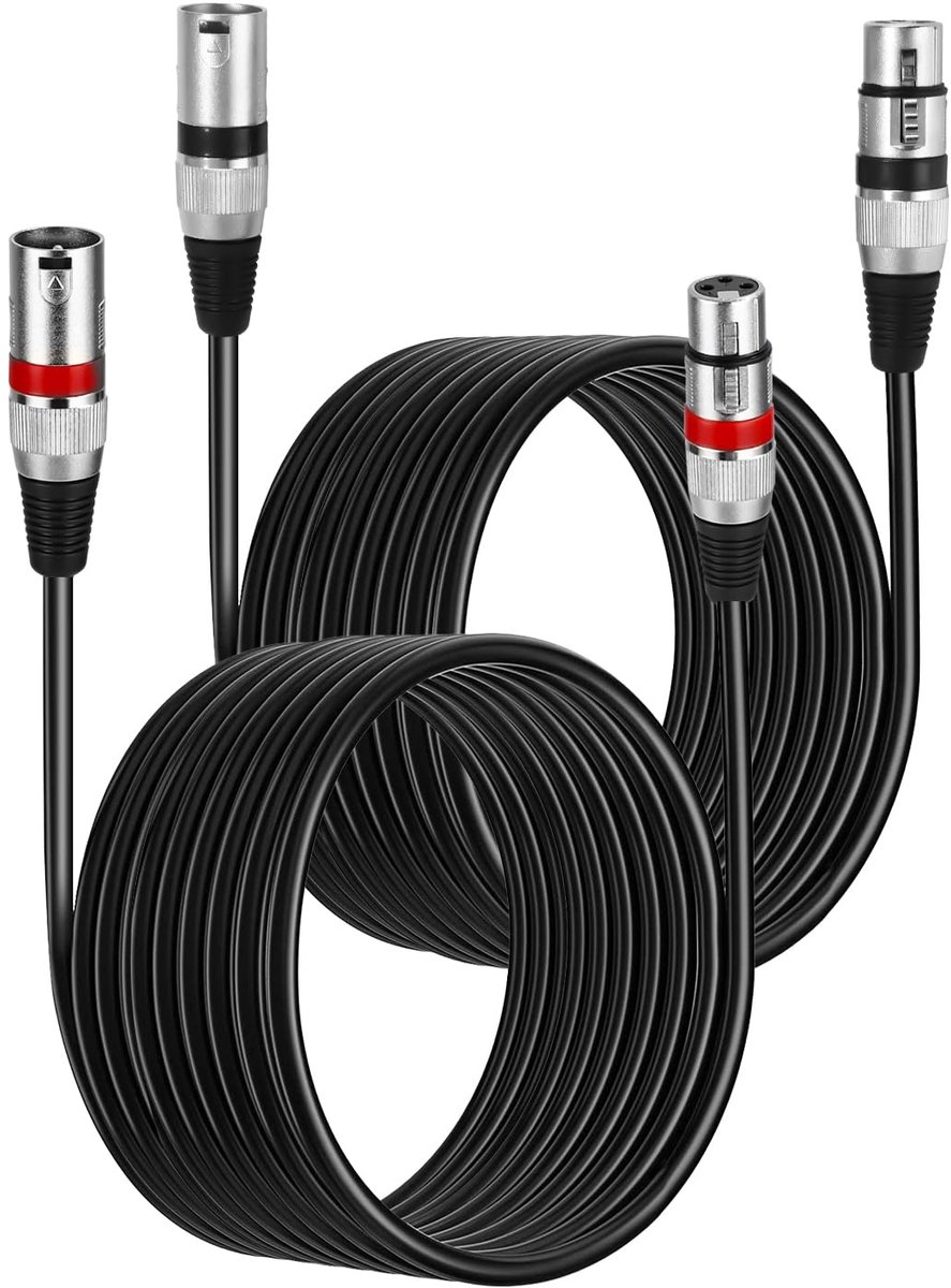 XLR-Microfoonkabel, 8 m, 3-Pins Gebalanceerde Stekker Naar Vrouwelijke Aansluiting, Meerkleurig, DMX-Kabel, Patchkabel, 2 Stuks