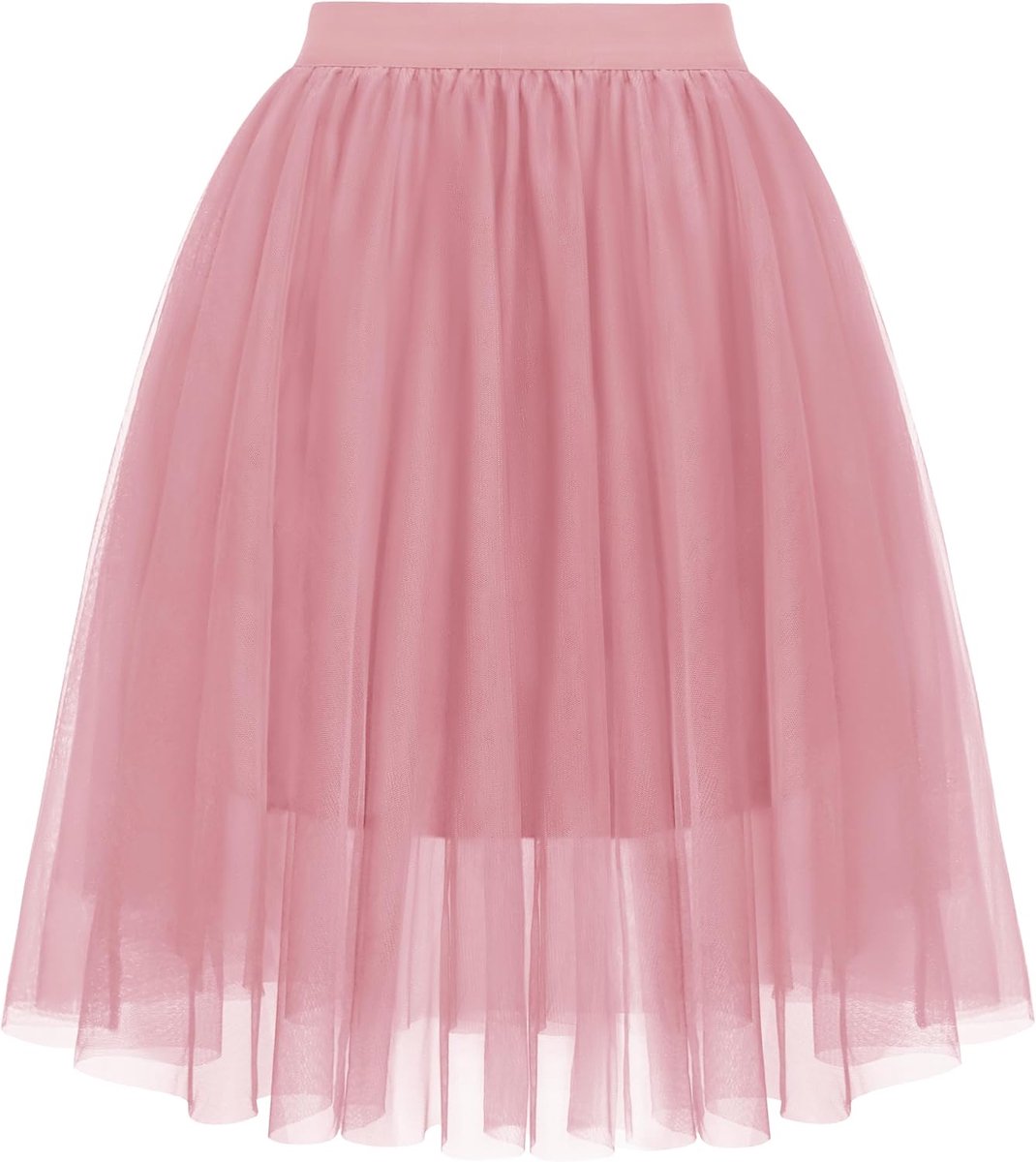 Tule rok voor dames, elastisch, hoge taille, mesh, A-lijn, knielang, tutu-rok voor dagelijks bal, feest, bruiloft, Halloween, Kerstmis, S-3XL