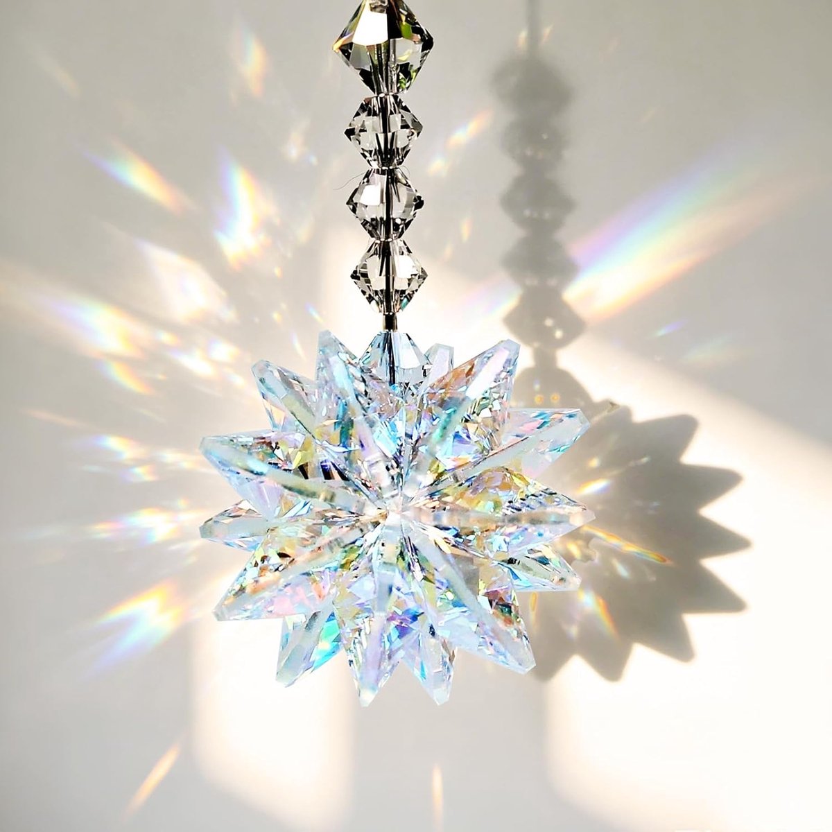 Prisma Zonne-hanger van glas met regenboogeffect, voor ramen, auto en balkon, decoratieve zonnevanger met windgong, origineel cadeau voor huis en buiten