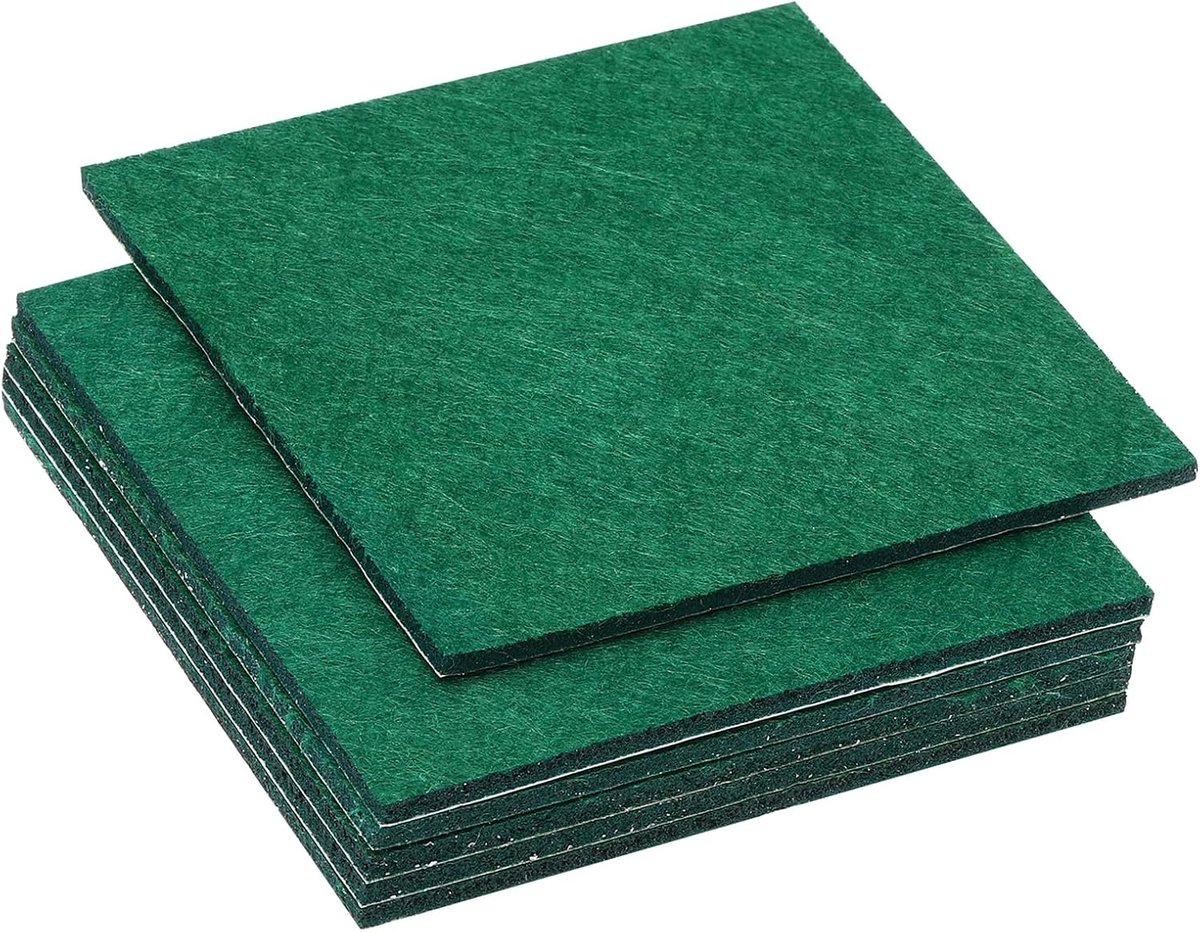 4x4 Inch Lampvoet Vilt, 6-pack 3mm Dikke Vierkante Vilt Meubelpad Zachte Zelfklevende Anti-slip Anti-kras Achterkant Vilt voor Lamp Meubels DIY Handwerk, Donkergroen