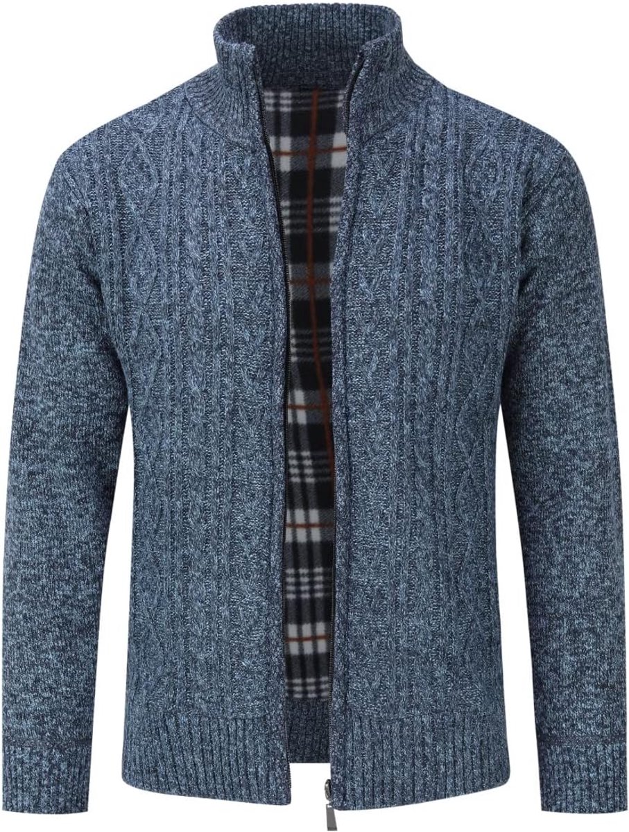 Gebreid vest voor heren, festival, cardigan, warm, klederdrachtjas, mode, eenvoudige trui, lange mouwen, sweatjack, ritssluiting