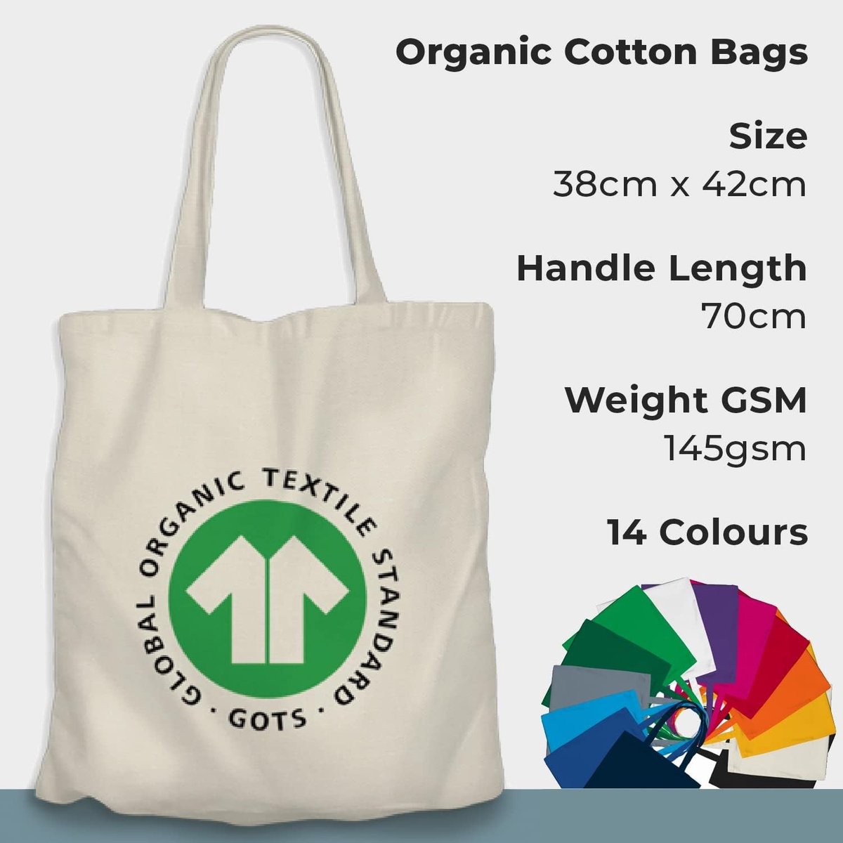 Stoffen Tas - Natuur - 38 x 42 cm - 100% Katoen - Voor Boodschappen of Dagelijks Gebruik