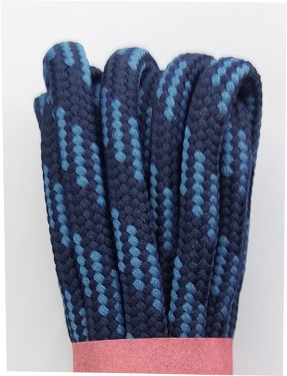 Strickers Veter - Donkerblauw/Blauw - Extra Dik Rond - Lengte 150 cm - Dikte 5 mm - Bergschoen - Wandelschoen - Schoenveter
