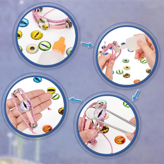 Ogen glazen glitter glazen draagoog glazen ogen voor knutselen realistische kleurrijke poppen maken DIY knutselwerk 30 stuks glazen cabochons draagoog voor sieraden bezel setting — afbeelding 4