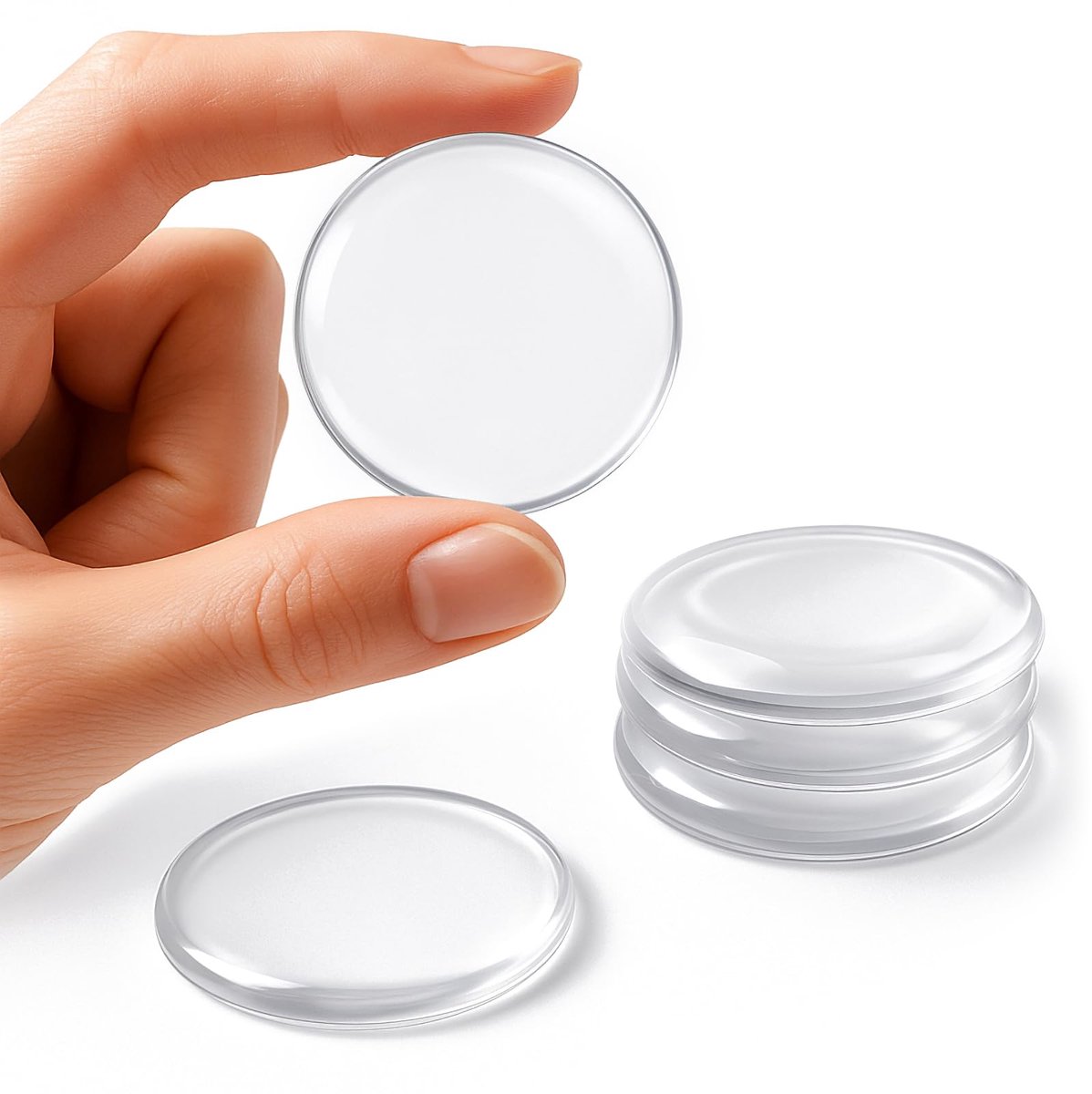 Set van 5 Deur Stoppers - Siliconen Muurbeschermers voor Deurklinken - Transparante Ronde Wandbescherming tegen Stoten & Krassen - Herbruikbare Deurbuffers - 4 cm