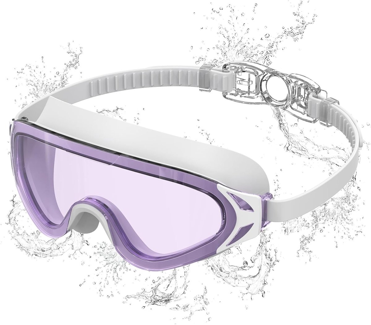 Zwembril, uniseks, anti-condens, uv-bescherming, duikbril voor volwassenen, groot frame, HD-lens, professionele zwembril voor zwemmen, duiken en watersport, BBK