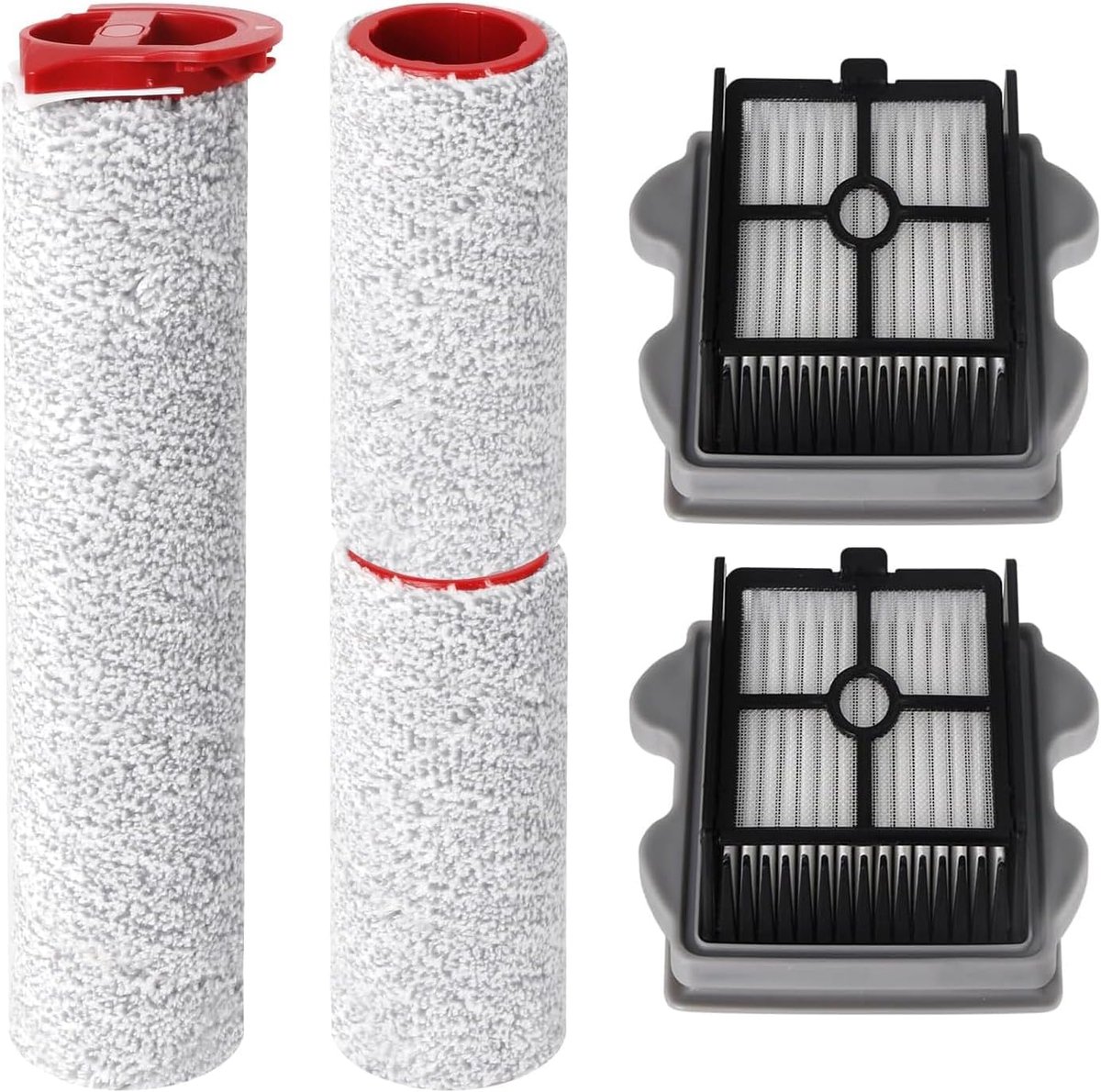 Reserveonderdelenset borstelrollen en HEPA-stofzuigerfilter, compatibel met Roborock Dyad Pro/Dyad Pro Combo stofzuiger, bevat 2 hoofdborstels, 2 filters