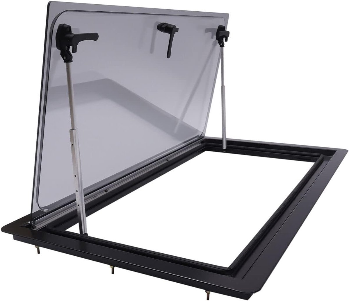 Caravanraam met geïntegreerd rolgordijn en vliegengaas, 900 x 500 mm, inkijkbescherming, zijraam, camper, uitzetraam voor bestelwagen, caravan, bestelwagen, camper