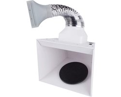 Portable Airbrush Hobby Spuitcabine Spray Booth BD-515 met LED-verlichting en draaitafel voor het spuiten van modellen, ambachten, cake decoreren, spijkers, ambachten, etc.