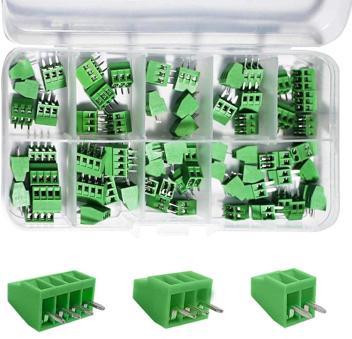 50 stuks 2,54 mm 0,1 inch pitch PCB montage schroefklemblok aansluiting