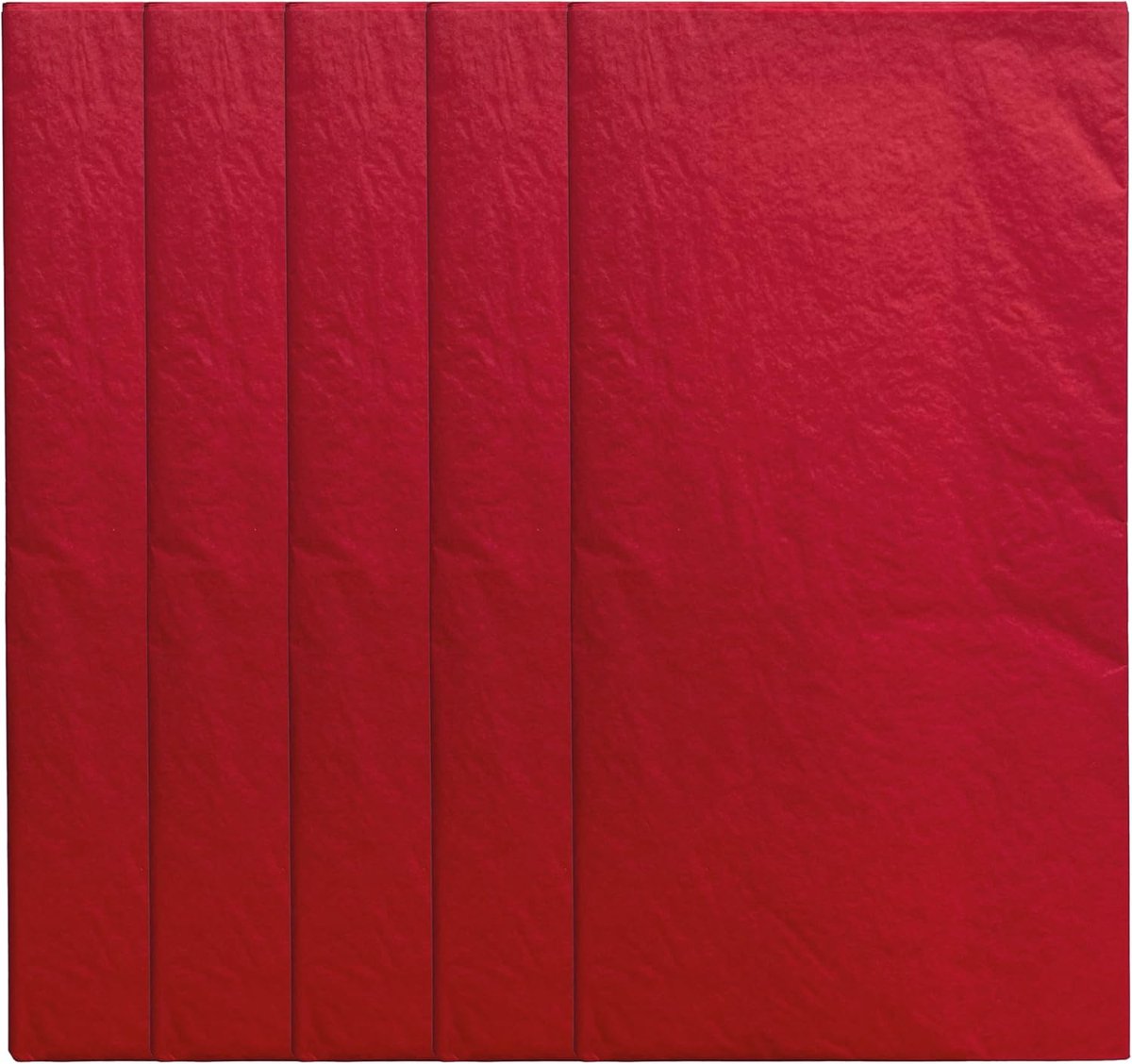 Tissuepapier 5 vellen 50 x 70 cm voor DYI, kunst, bloemen, bulkverpakking en decoraties - rood