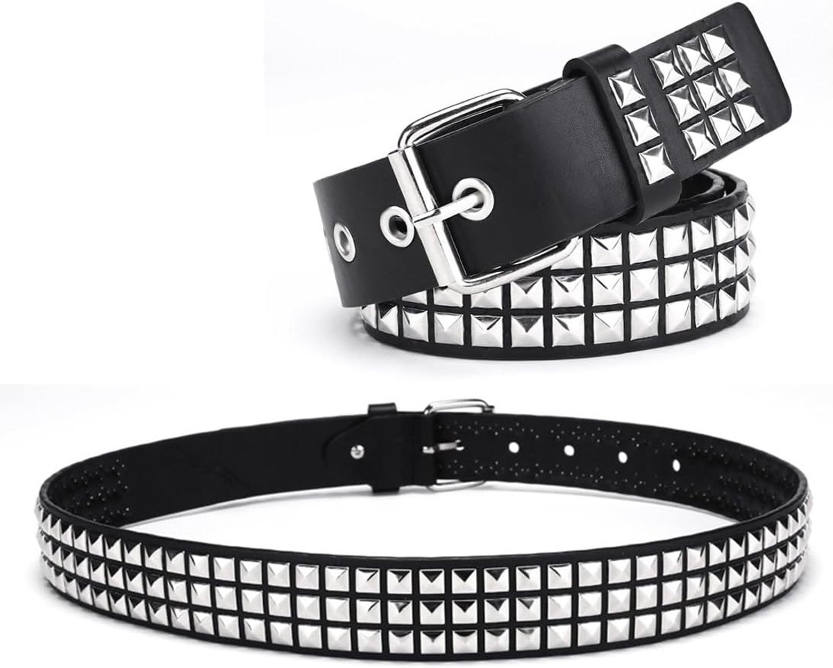Riem voor dames, zwart, retro punk rokriem, gothic-riem, jeans-accessoire, uniseks