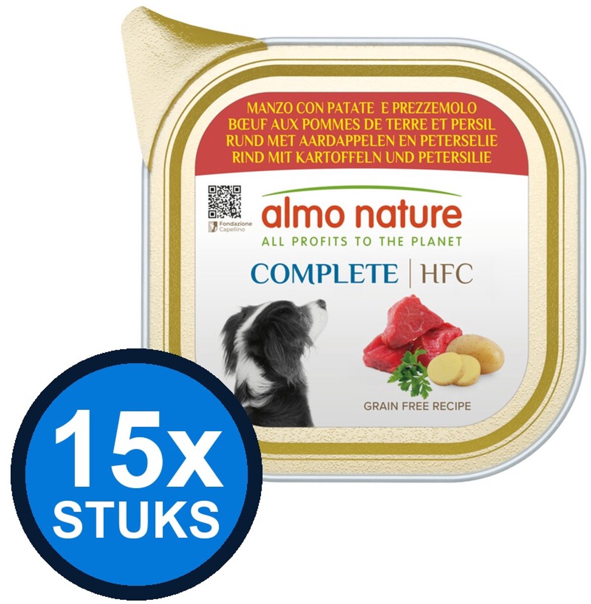 Almo Nature Almo Nature HFC dog alu complete rund&aardappel 150gr