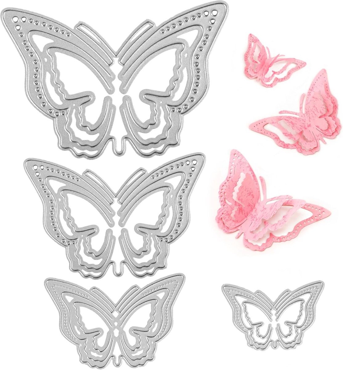 Stansen, 2 Stijlen Metalen Die Cuts voor Scrapbooking Vlinderframe Stansmessen Schattige Vlinder Gesneden Stencils voor Doe-Het-Zelf Ambachten Decoratief Reliëf
