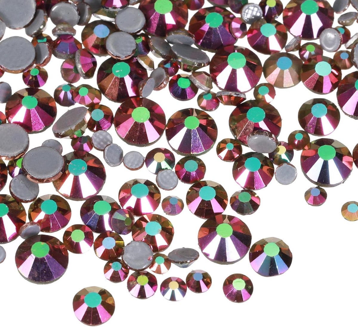 Hotfix strass-steentjes, 400 stuks, platte achterkant, kristallen glazen steentjes met doorzichtige doos, nageldesign, set voor knutselen, kleding, doe-het-zelfdecoratie, 5 maten (SS6-SS20
