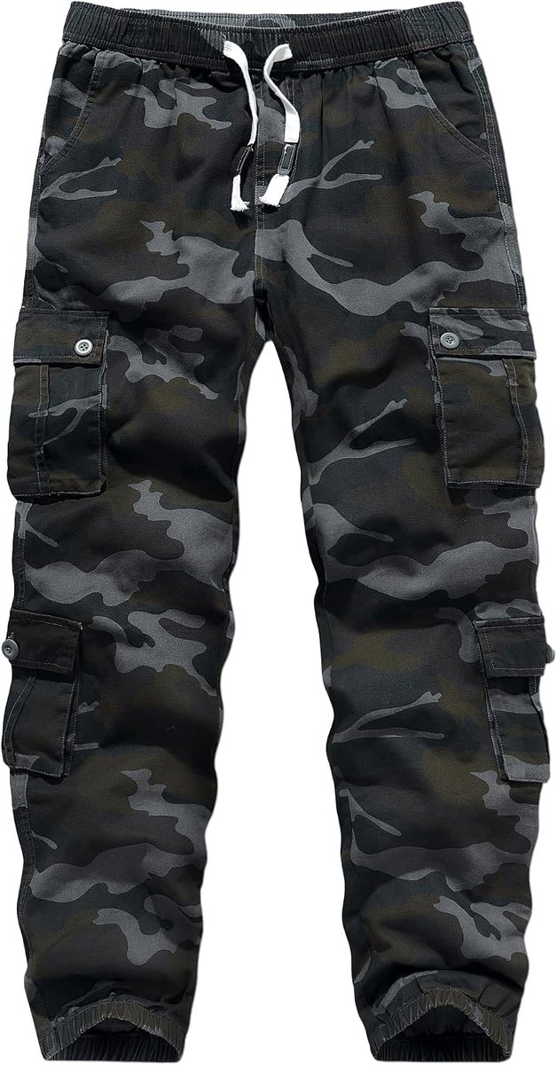 Cargo Combat Broek voor Mannen UK Camo Tactische Heren Broek Werkbroek Katoen Joggers met Meerdere Zakken
