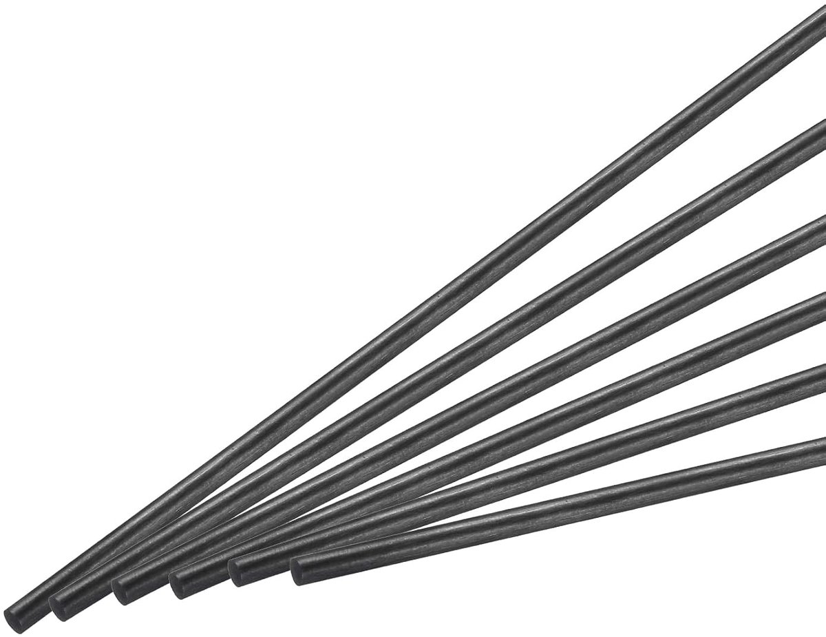 Koolstofvezelstaaf, 3,5 mm x 150 mm, koolstofvezelstaaf voor RC-vliegtuig, doe-het-zelf handwerk, draakvleugelbuis, quadcopter arm reparatie verpakking met 5 stuks