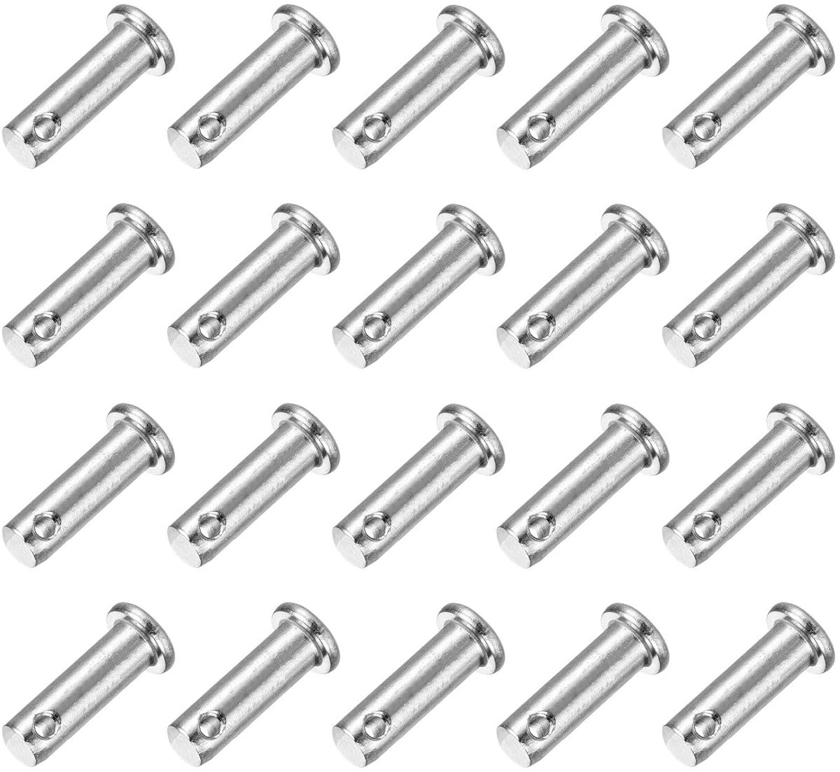 20 stuks M8 x 25 mm enkele gat splintbouten, 304 roestvrij stalen platte kop, aanhangersplintbouten voor aanhangersluiting, monteurreparatie, meubelinstallatie, industriële uitrusting