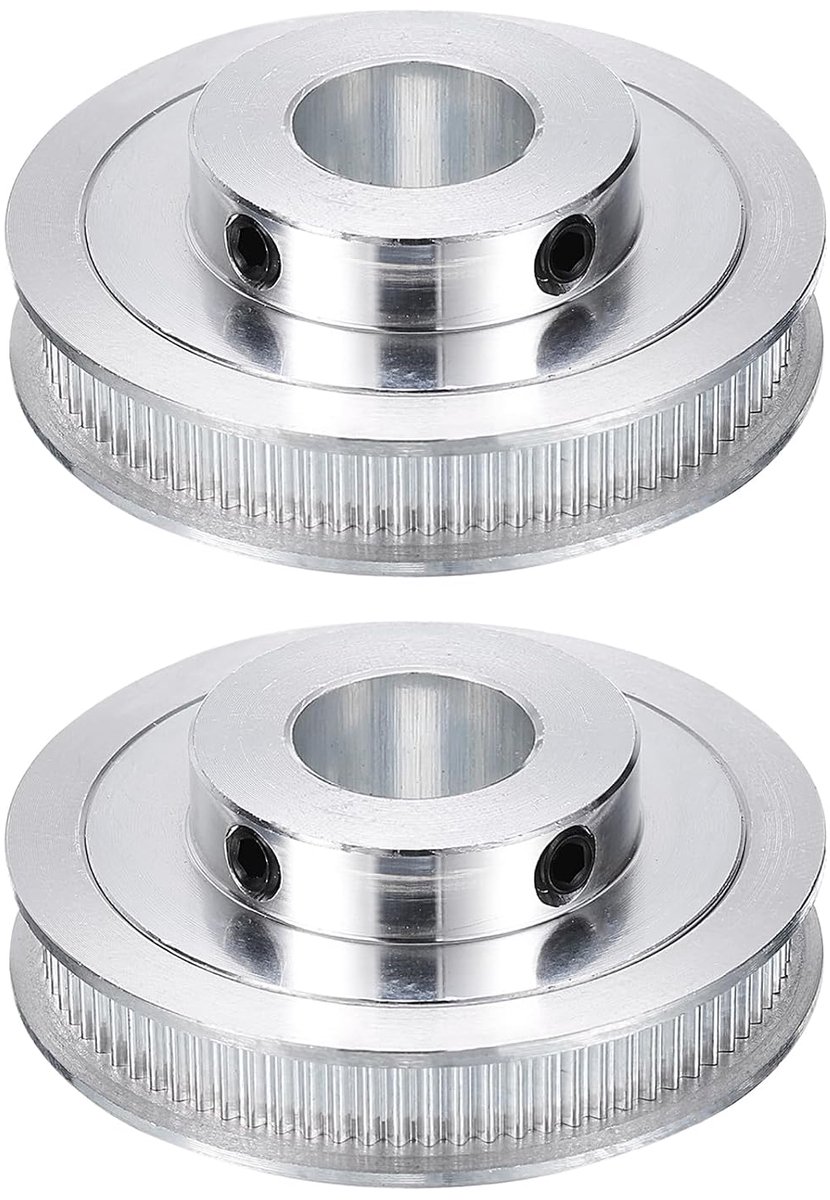 2 stuks GT-2 riemschijf synchroon wiel 80 tanden 16 mm boring geschikt voor 6 mm brede riemen aluminiumlegering tandriemschijf voor 3D-printer CNC-machine
