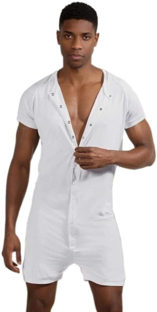Korte mouw Onesie Pyjamas Sexy Lounge One Piece Jumpsuit Pyjama Volwassen Stretchy Romper slaapjassen