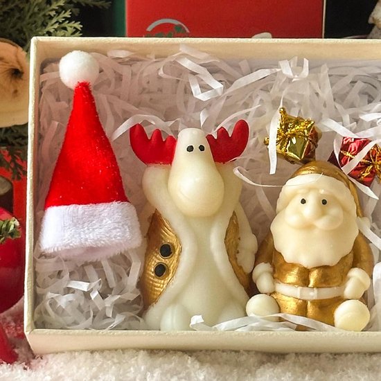 2 stuks 3D-siliconen vormen, kaarsvorm, gipsvorm, kaarsvorm, siliconen kaarsen zelf maken, kaarsen, vormen, doe-het-zelf, Kerstmis, ouderen, man, modeleland, siliconen vorm (grote kerstman + hert) — afbeelding 4