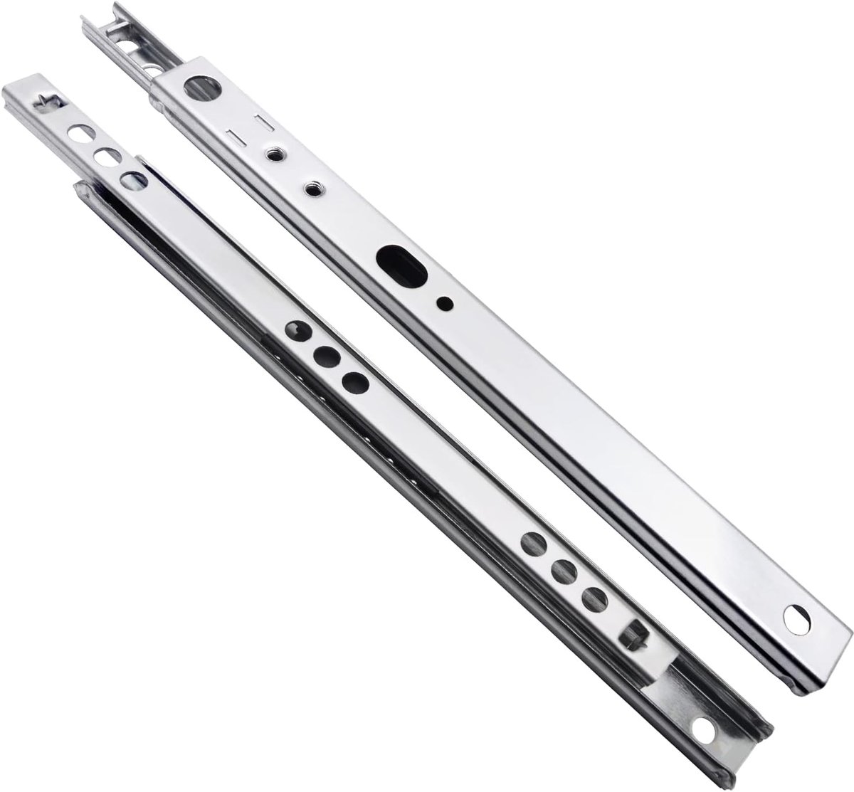 1 paar laderails, gedeeltelijk uittrekbaar met wielen, schuifladenrailsysteem met gedeeltelijk uittrekbaar (17 mm x 400 mm)