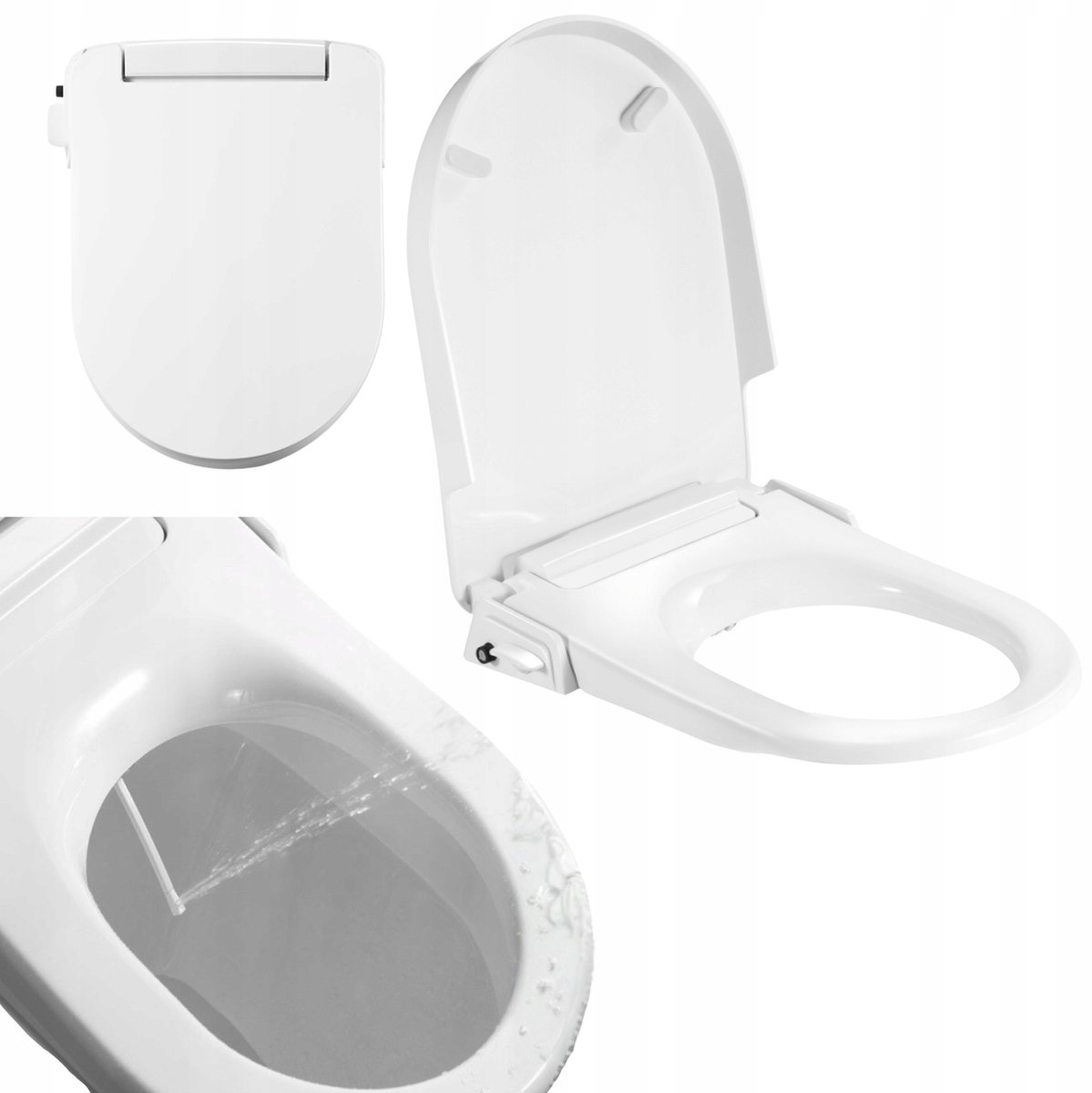Douche WC-bril met Bidetfunctie - D-vorm - Zonder Stroom - Soft-Close
