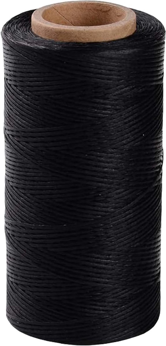 Draad, 150D 1 mm dikke sterke draad, 260 m lederen naaien gewaxt koord voor leer DIY, boekbinden, schoenreparatie, lederen projecten, zware stoffen, tassen - zwart