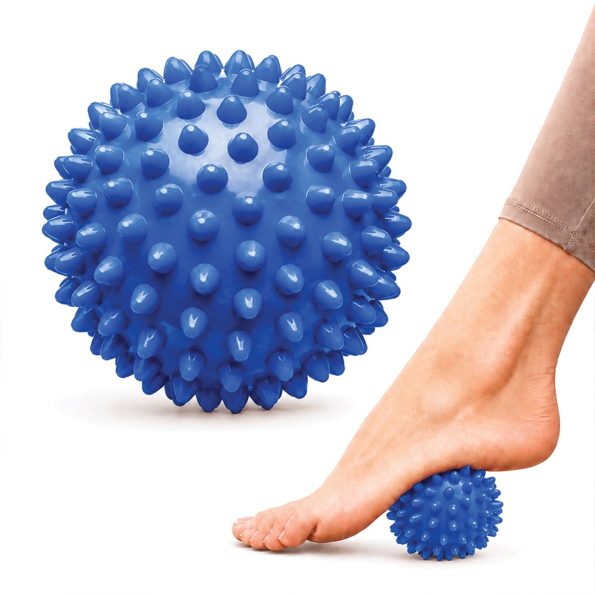 ComfiCare® Massagebal - Diamater 10 cm - Flexibele harde rubber - Triggerpoint bal - Lacrosse bal - Voetmassage roller - Massagebal voeten - Fascia bal - Voetmassage bal - Massage ballen - Massagebal triggerpoints - Diameter 10 cm - Blauw