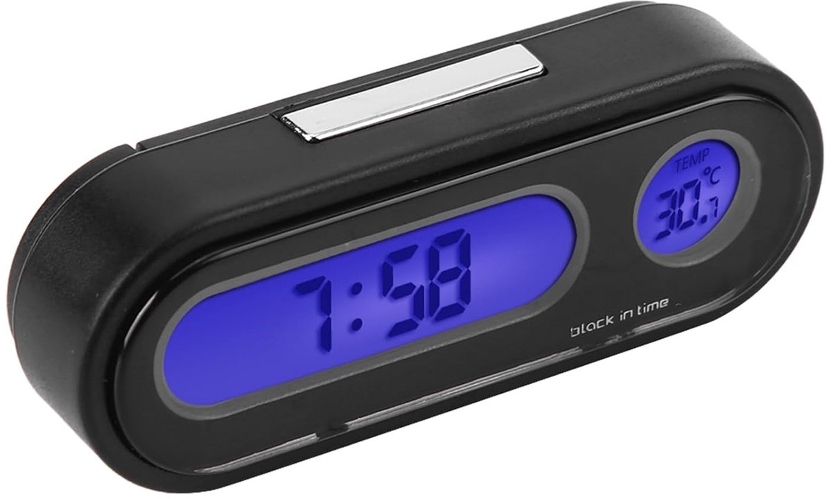 Autoklok, Autothermometer Voltmeter Klok, 2 in 1 Auto Voertuig Interieur Mini Elektronische Klok, LED Digitale Klok, Thermometer Voltmeter