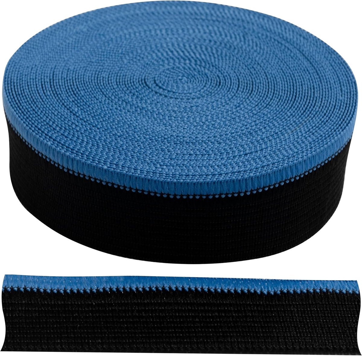 - Geweven lint 9 meter x 20 mm - kleur zwart en blauw - creatieve hobby decoratie naaigerei personalisatie vervaardiging