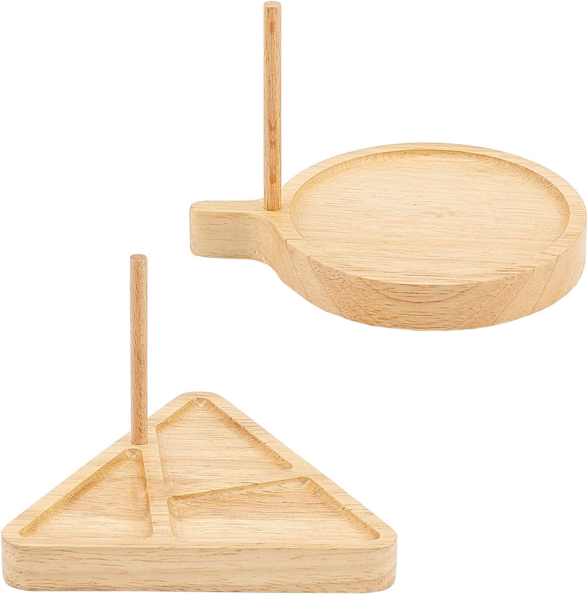 4 stuks houten geweven kralen weefgetouw kit, 2 stijlen kralen lade driehoek een platte ronde kralen trays voor doe-het-zelf sieraden maken